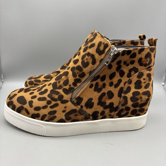 Time‎ And TRU Wedge Boots Women's Size 11 W Cheetah Print Side Zip - Picture 1 of 13